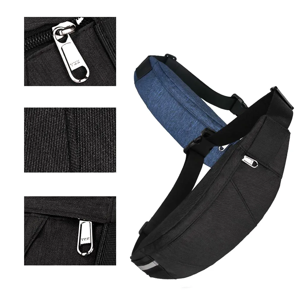 

Fanny Packs Mens Waist Packs Black Waterproof Money Bag Men Purse Travel Wallet Chest Belt Bags Male Waist Bags Canvas Bag 2019