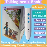 preschool education reading books level a with talking pen for kids 4 6 years