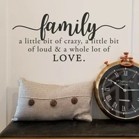 Family A Little Bit Crazy Loud Love Quote Wall Sticker Bedroom Living Room Crazy Family Love Quote Wall Decal Kitchen Vinyl M232