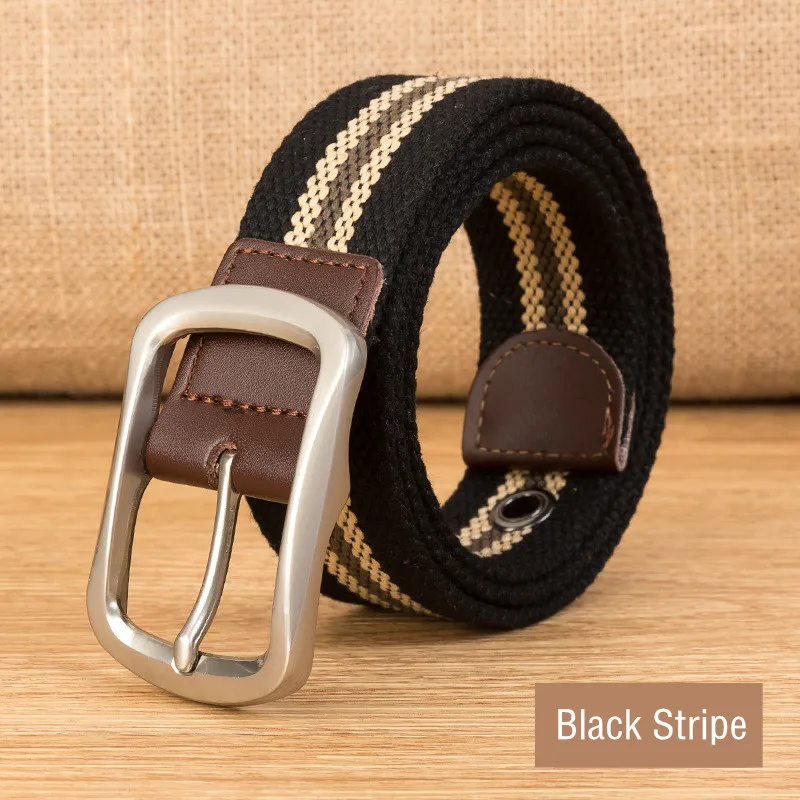 Ремень брезентовый унисекс повседневный тактический пояс в полоску для мужчин и
