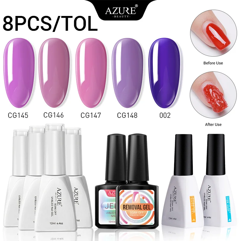Azure beauty 5 шт./лот фиолетовый цвет серия УФ Гель лак гибридный Полупостоянный