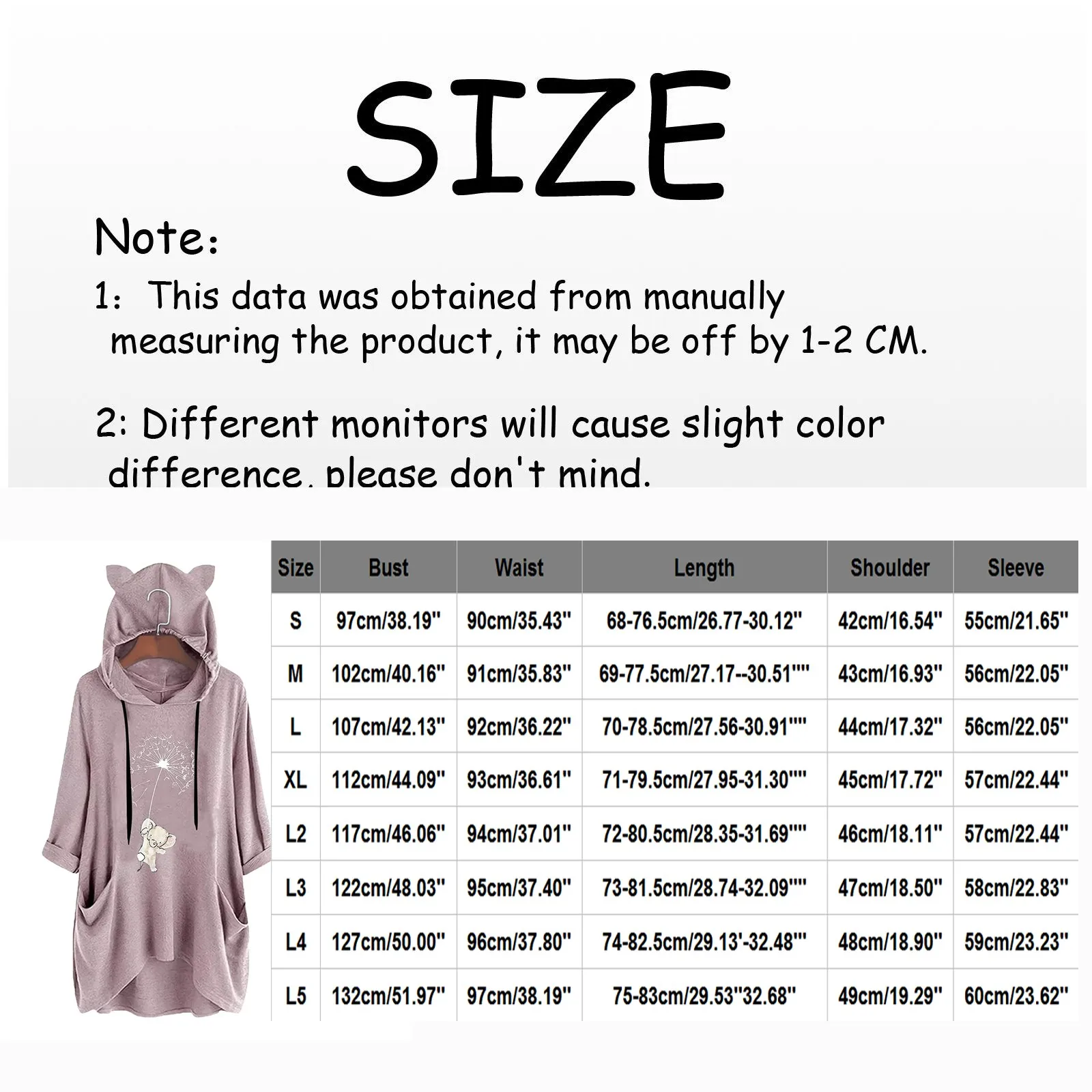 

Halloween Sweatshirt Women Casual Hooded Long Sleeves Elepha Print Pocket Shirt Irregular Top Loose Crew Woman Sweatshirts