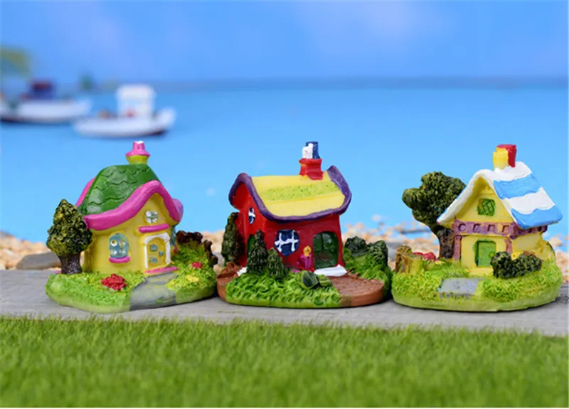 Мультяшный дом вилла мини-здания сказочные миниатюры сад гном мох Декор