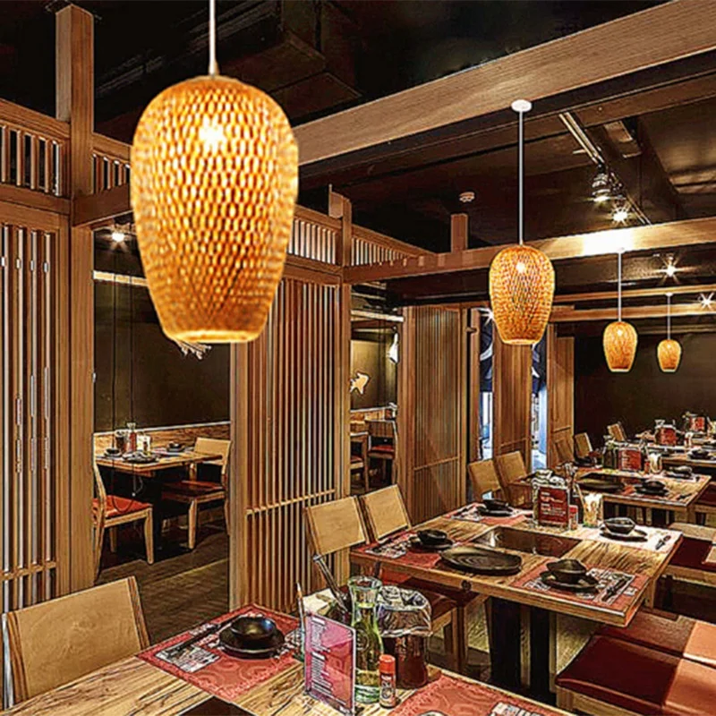 Современная плетеная бамбуковая люстра ручной работы Бамбуковая Люстра для