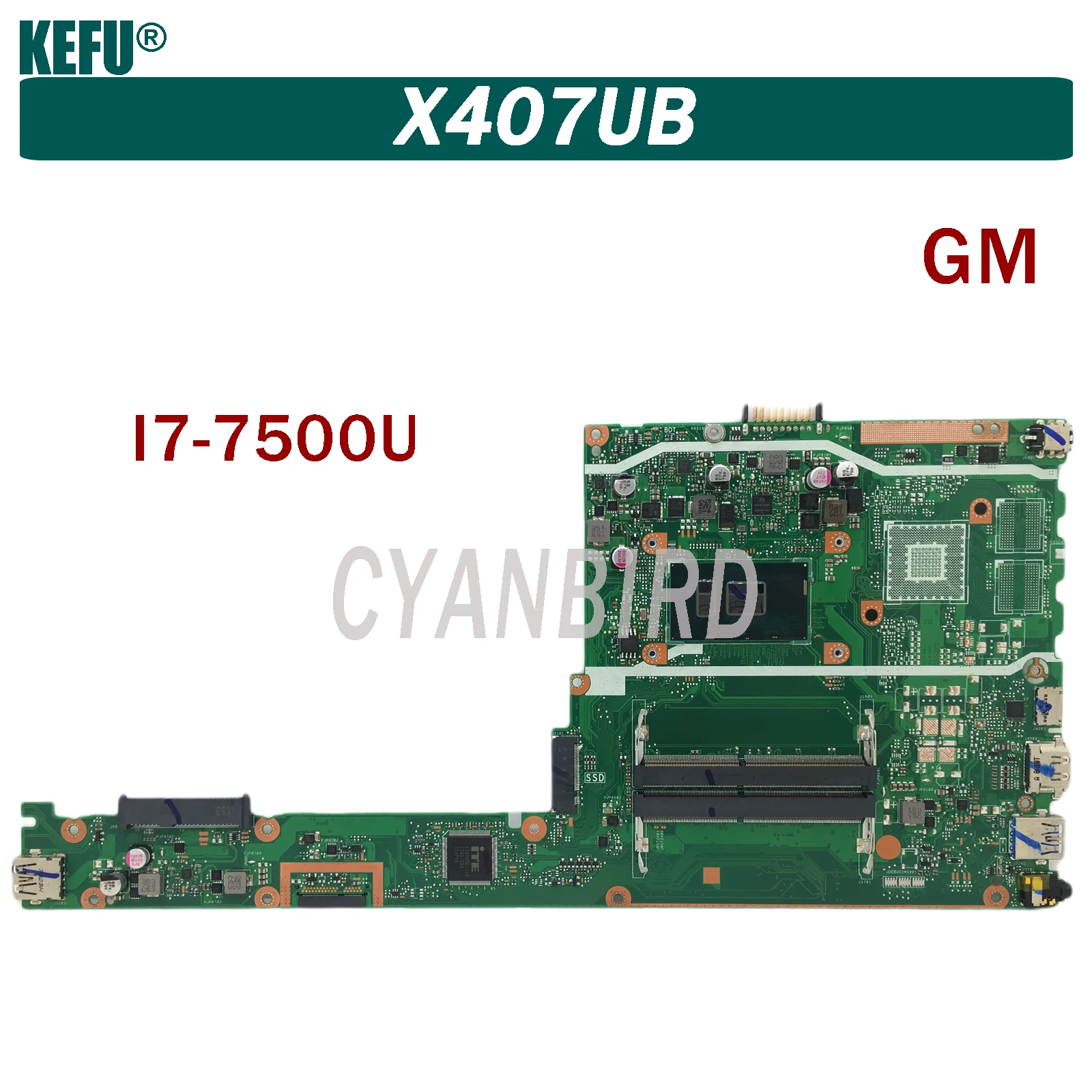 

X407UA is suitable for asus X407 X407U X407UA X407UAR X407UA-AS8202T X407UB laptop motherboard with I5-7200U (GM)
