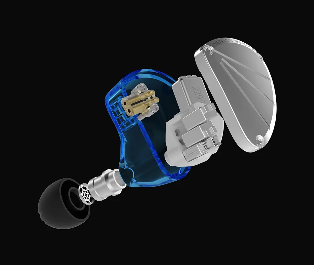 KBEAR KB10 наушники 5 сбалансированных арматурных драйвер в ухо наушники HIFI монитор с басом наушники 2PIN кабель KZ AS10 AS16 ZS10