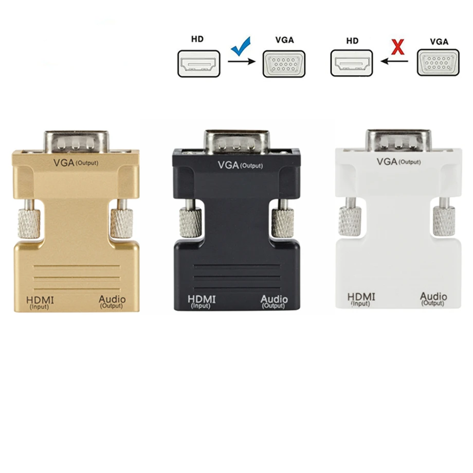 PzzPss HDMI-совместимый конвертер мама-VGA папа 3 5 мм аудио кабель адаптер 1080P FHD видео