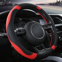 new steering wheel cover four seasons universal super thousand leather stitching printing automobile handle cover