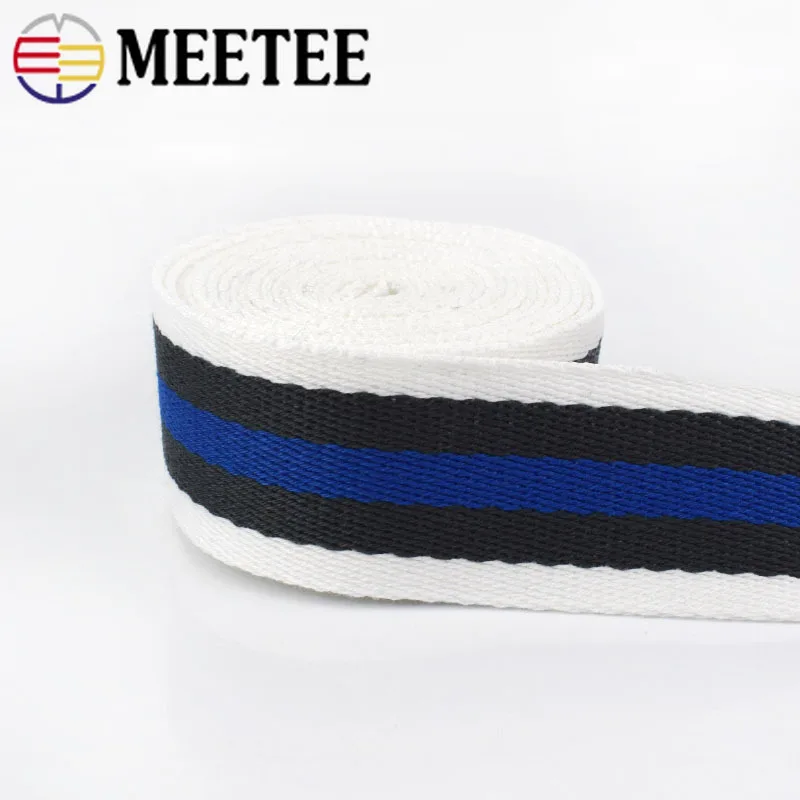 Meetee 8 метров 1 4 мм толстая 38 полиэфирная хлопчатобумажная тканая лента в полоску