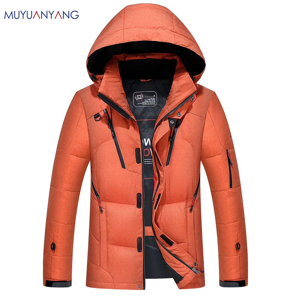 90% белый утиный пух высокое качество мужская зимняя куртка толстая парка пальто