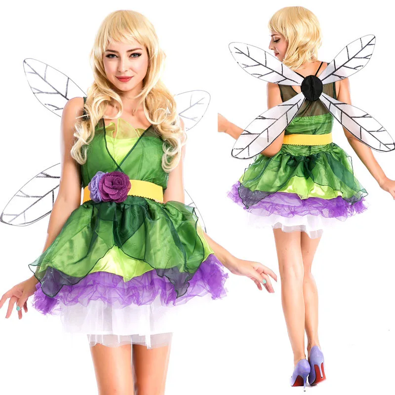 

Angel Green Dragonfly Halloween Female Adult Costume cosplay nightclub night bar ds costume