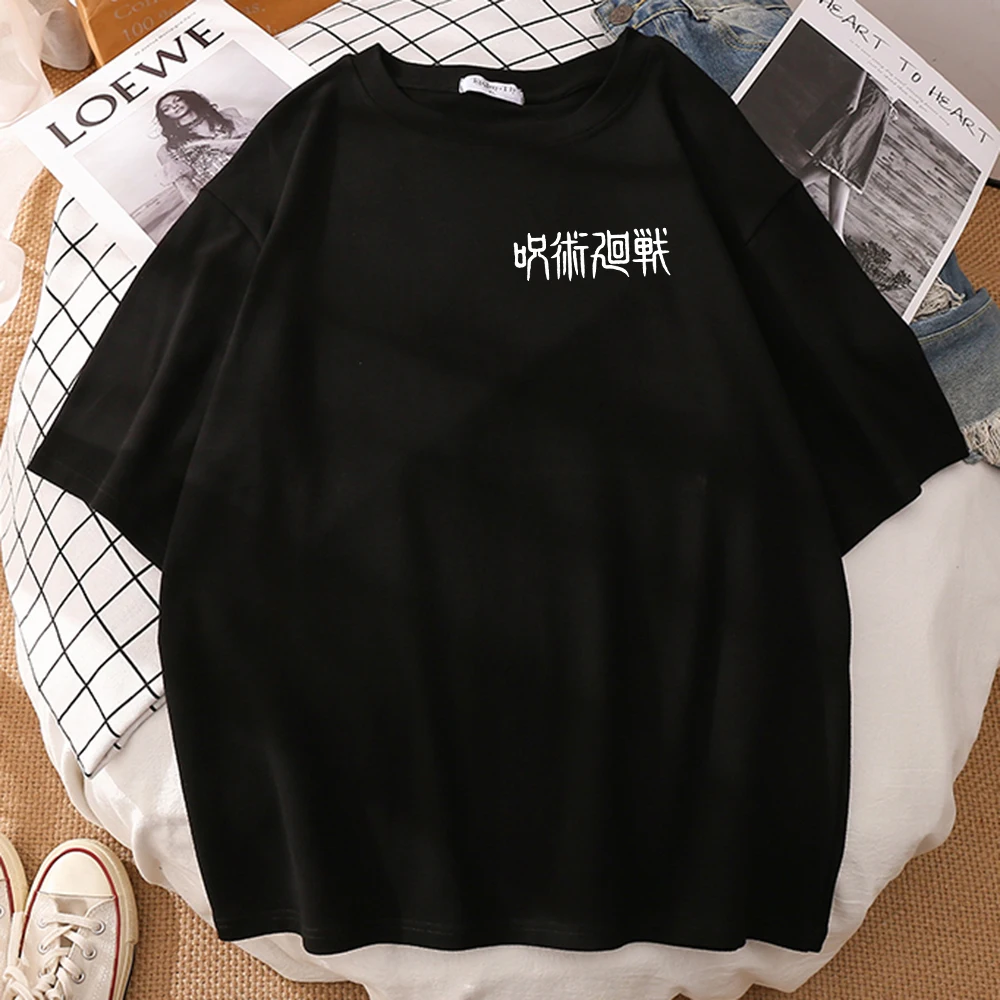 

White Jujutsu Kaisen Japanese Printing men's T-shirts High Quality Clothes Crewneck Breathable Mens t-shirt Summer Casual Tshirt