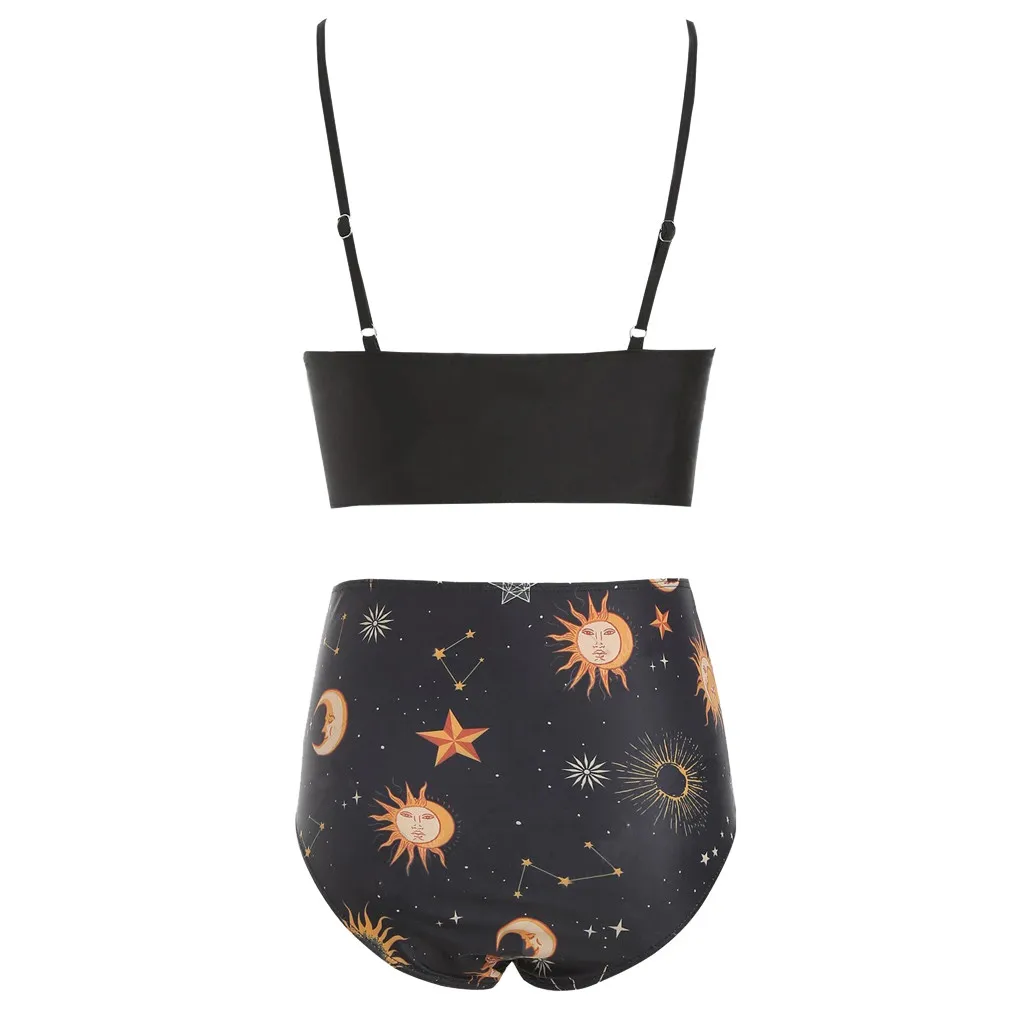 Большой размер банный костюм женский купальник бикини с завышенной талией и