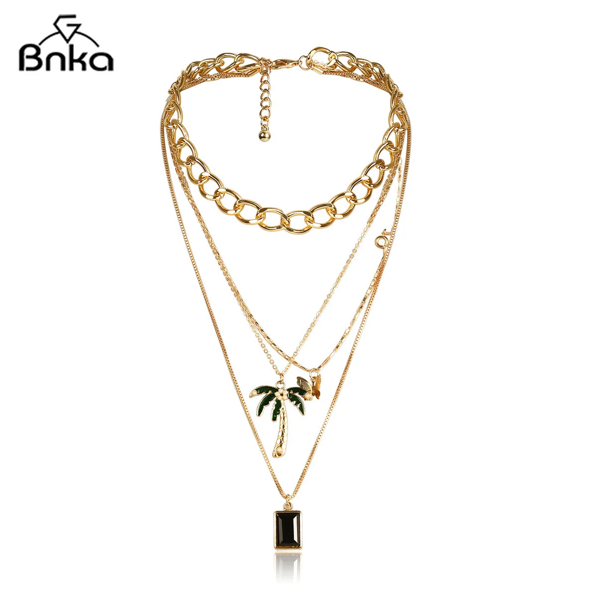 Женское Ожерелье В Стиле Хип-хоп с кокосовой кисточкой и бабочкой длинная