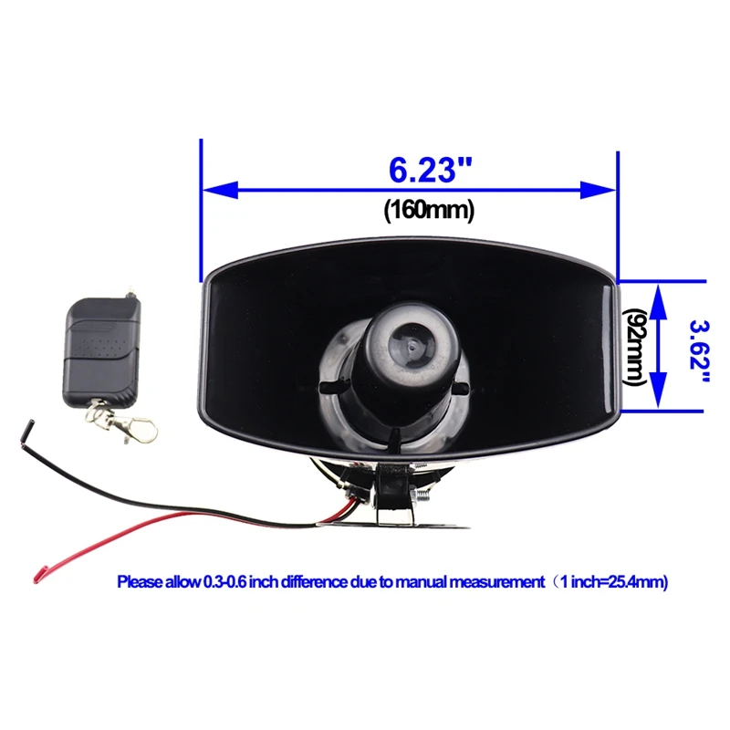 

12V 100W Universal Wireless Loud Trumpet Alarm Horn Speaker Warning Alarm Reversing Horn for Car Truck Bus Van Boat