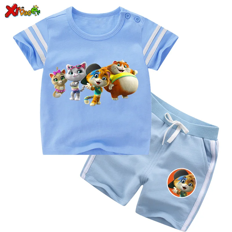 Комплекты детской одежды летняя одежда для мальчиков мультяшная Милая футболка