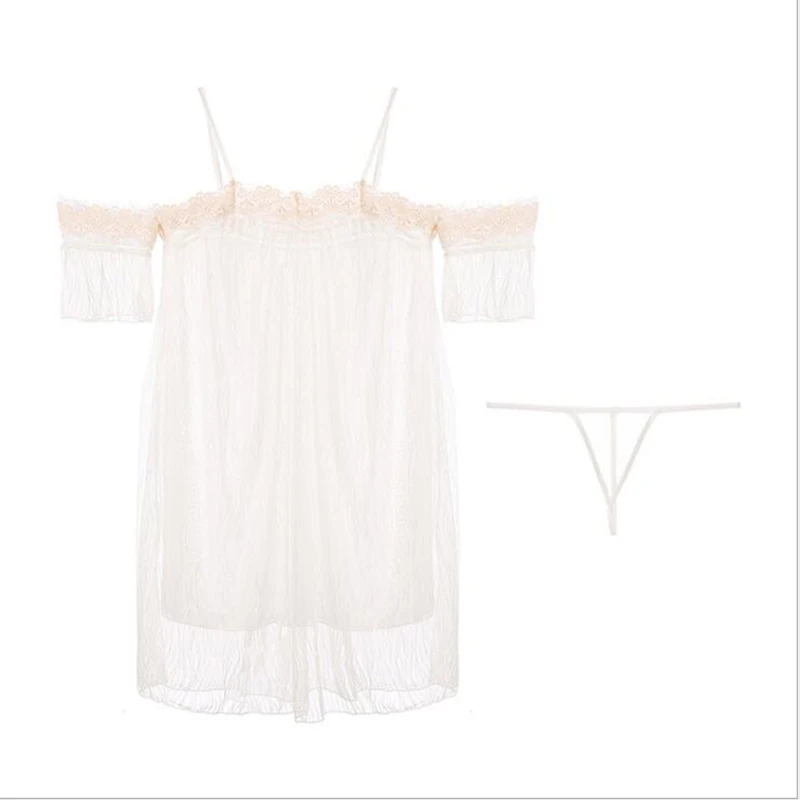 

Backless Pajamas Loose Plus Size Lace Erotic White Babydolls Femme Sexy Erotique Porno Extreme Nightgown Sundresse Women Bodycon