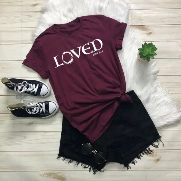 

Женская обувь; Модная повседневная одежда с О-образным вырезом с короткими рукавами любят Джон 3:16 печатных Christain Футболки Кофты для детей, н...