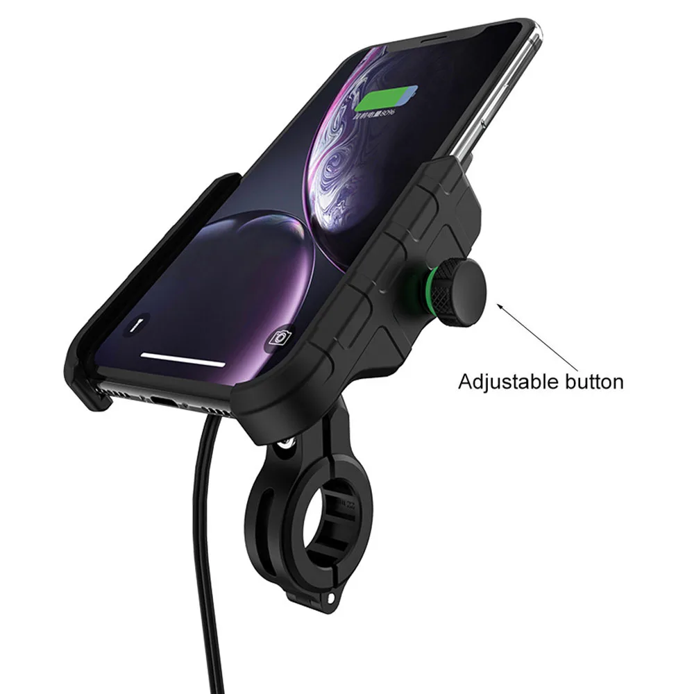 Qi Беспроводной Зарядное устройство Держатель для телефона на мотоцикл с USB QC3.0
