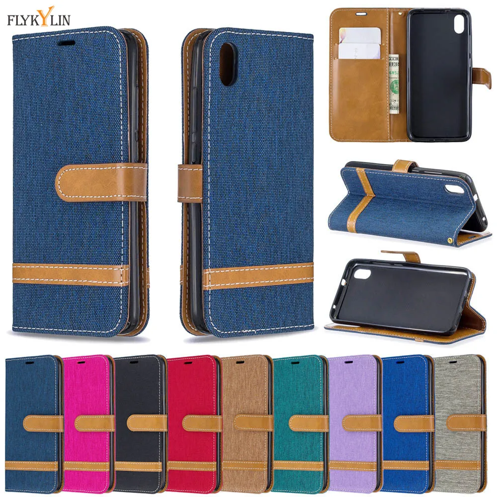 Кожаный чехол для Xiaomi Redmi 7 7A Note K20 Pro джинсовый флип-кошелек чехлы телефонов