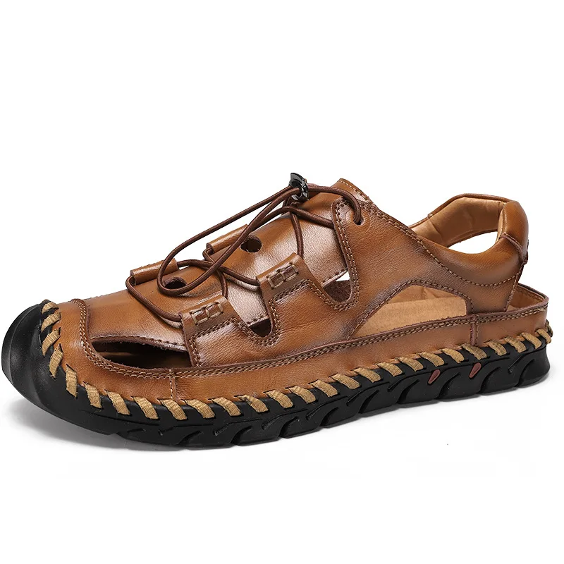 

Outdoor Sports plus Size Closed Toe Casual Shoes Summer 2021 New Men's Breathable Hollow Beach Shoes Men's Fashion