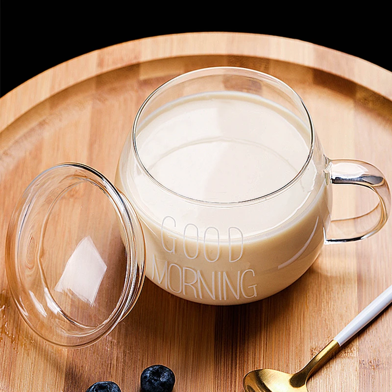 Прозрачный креативный бокал высокой емкости для кофе чая кружки молока бокалы