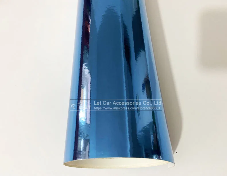 Высокорастягивающаяся зеркальная виниловая пленка небесно голубого цвета