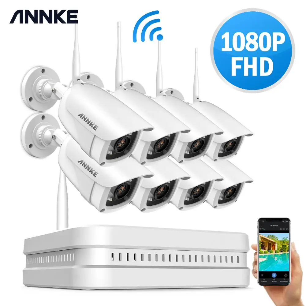 Система видеонаблюдения ANNKE 8 каналов 1080P FHD Wi Fi IP камер|Система наблюдения| |