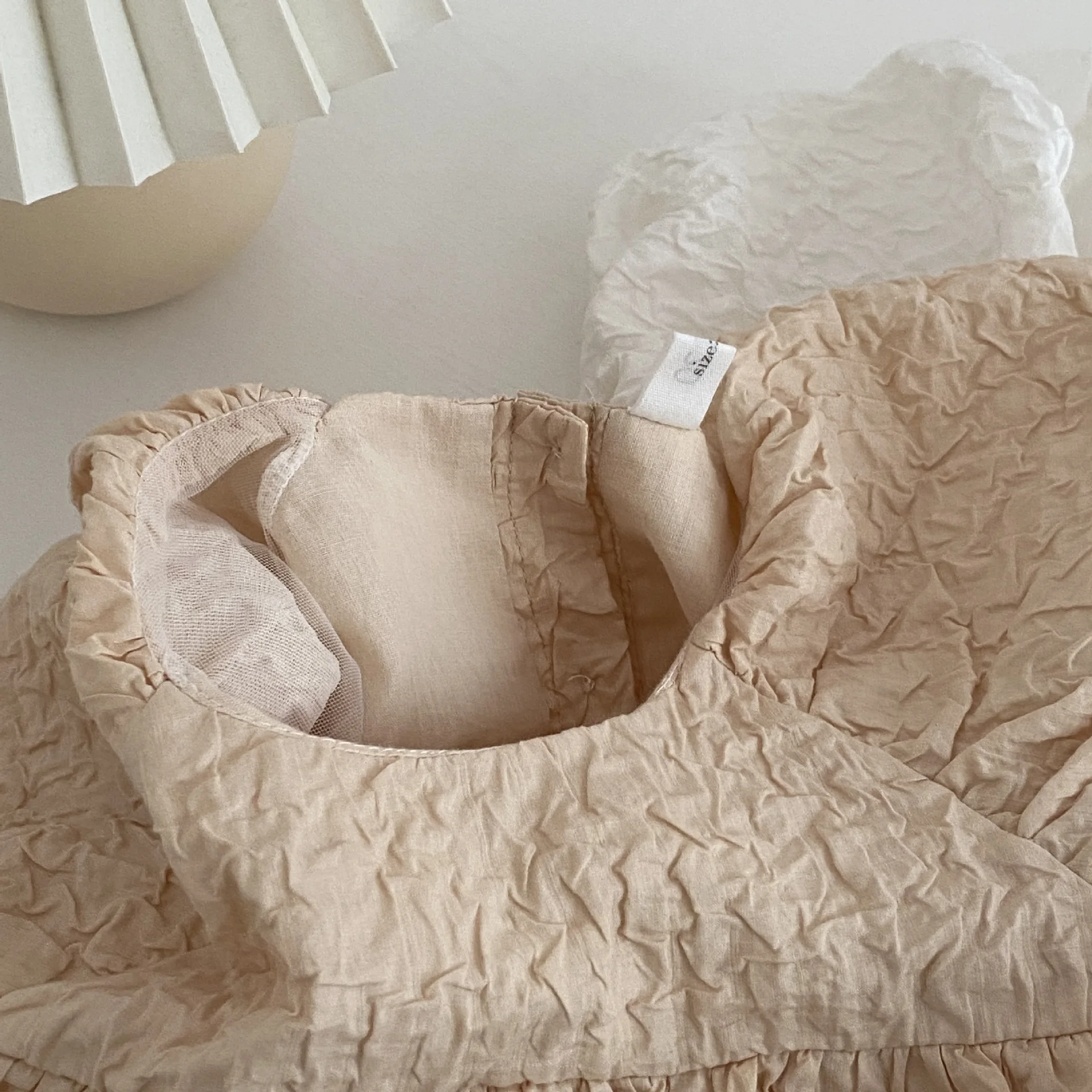 

2021 New Summer Children Girls Dress Korean Style Kids Clothes Vintage Cotton Linen Frocks Kids One Piece Girls Princess Dress