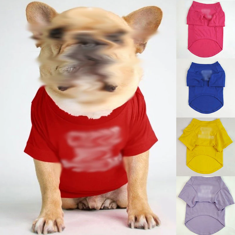 

2020 NEW Pure Cotton French Bulldog T-Shirt Elastic Bottoming Cat Shirt S-XXL Dog Clothes for Yorkshire Chihuahua Pet Costume