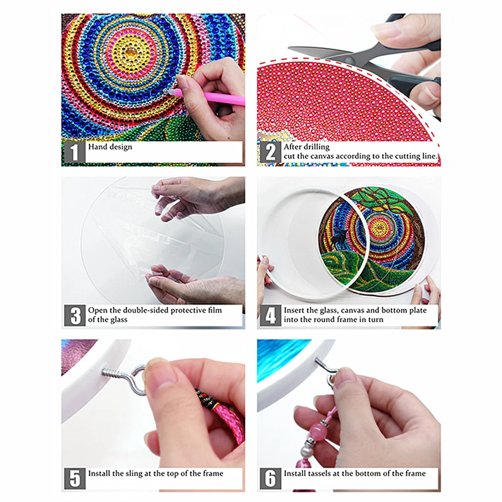 

5D Flowers Picture DIY Diamond PaintingTassel Pendants Cross Stitch Kits Resin Rhinestones Glitter Special Shape Home Decor