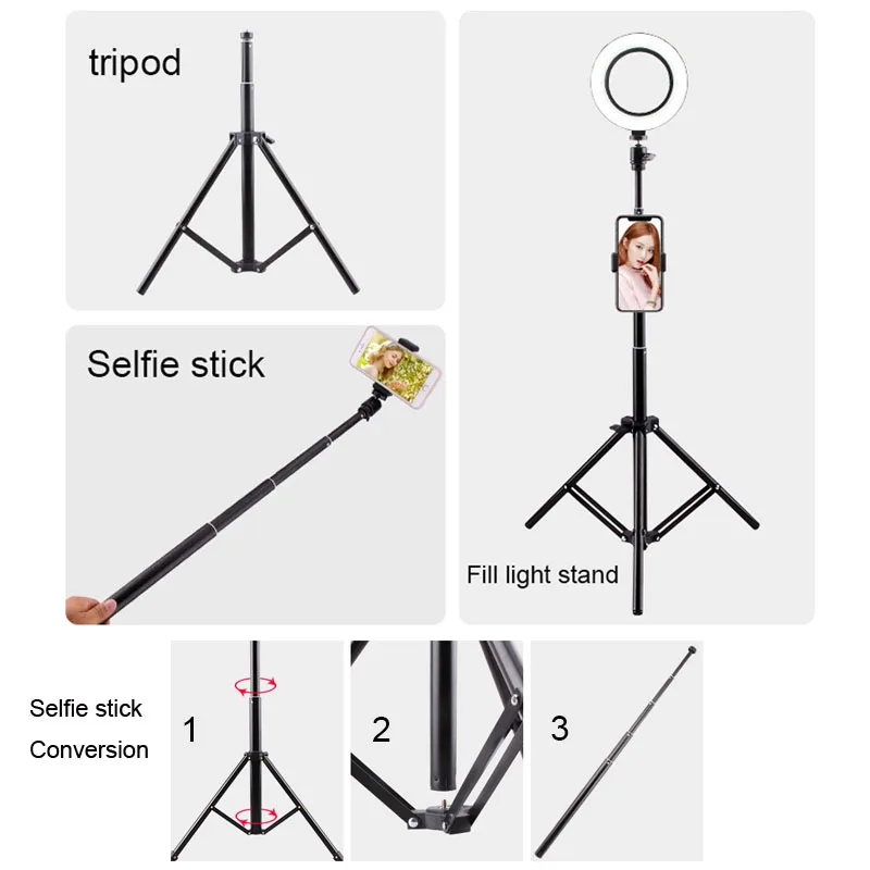 Кольцевой светильник для фотосъемки светодиодный 26 см 10 дюймов кольцевая лампа