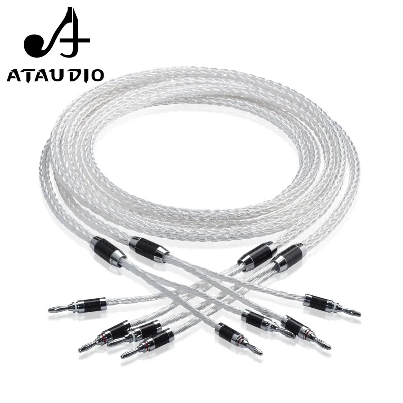 

ATAUDIO 8ag чисто посеребренный OCC Hifi акустический кабель, высококлассный провод динамика для усилителя и CD