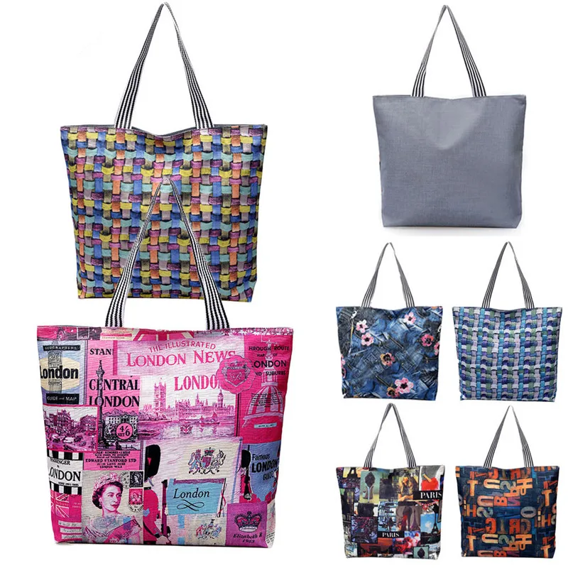 Сумка-хобо Женская холщовая на молнии 6 цветов |