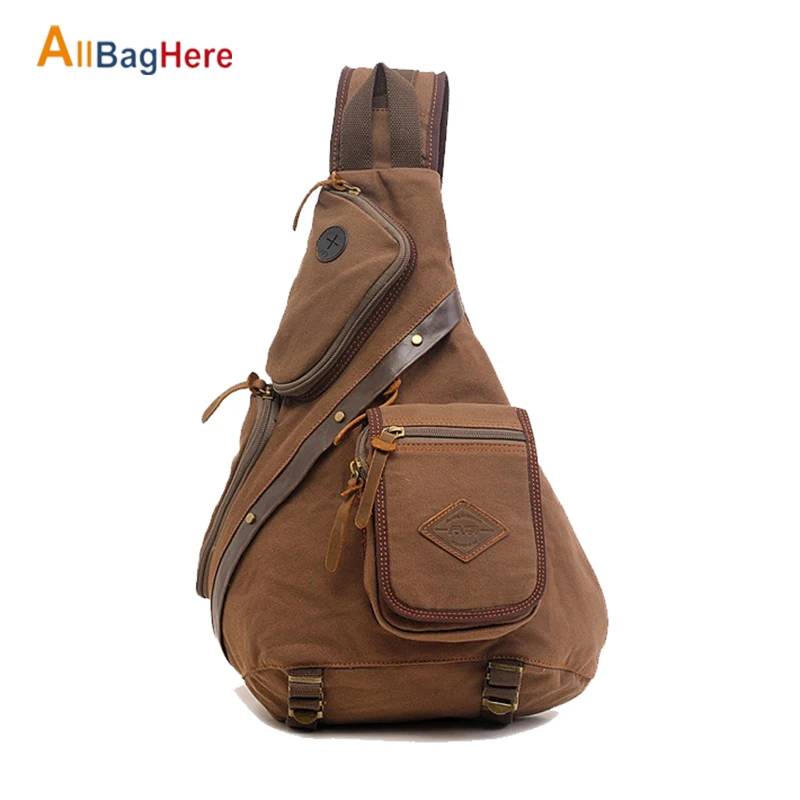 Большая вместительная холщовая сумка-мессенджер Мужская многофункциональная