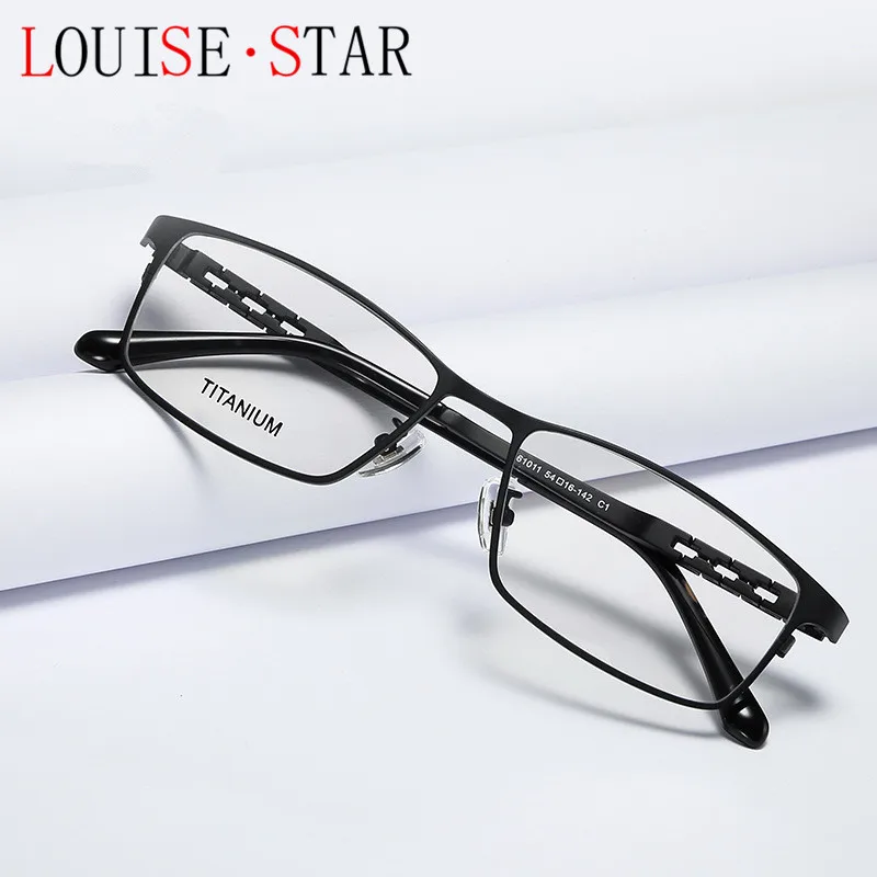 

Β титановое высококачественное зеркало с большим лицом в полной оправе Мужская мода деловой литературный уникальный дизайн оптические лин...