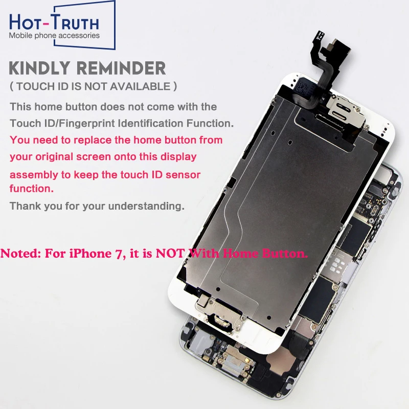 Для iPhone 6 6s 7 ЖК полная сборка полный дисплей для iPhone 6 6s с 3D сенсорным экраном камера+ кнопка AAA+++ Замена