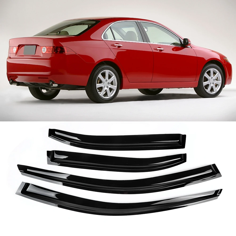 

Black Window Visor Vent Shades Sun Rain Guard Fits For Acura TSX 3Dr 2004-08 Window Visor -Plastic