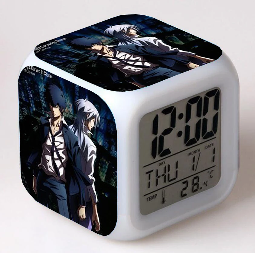 

Anime PSYCHO-PASS Cartoon LED 7 Color Flash Digital Alarm Clocks Night Light Bedroom Desk Clock despertador Alarm-Clock