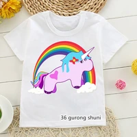 unicorn boysgirl cartoon print girls t shirt kids happy birthday gift number clothes 2 10th t shirt funny children clothing