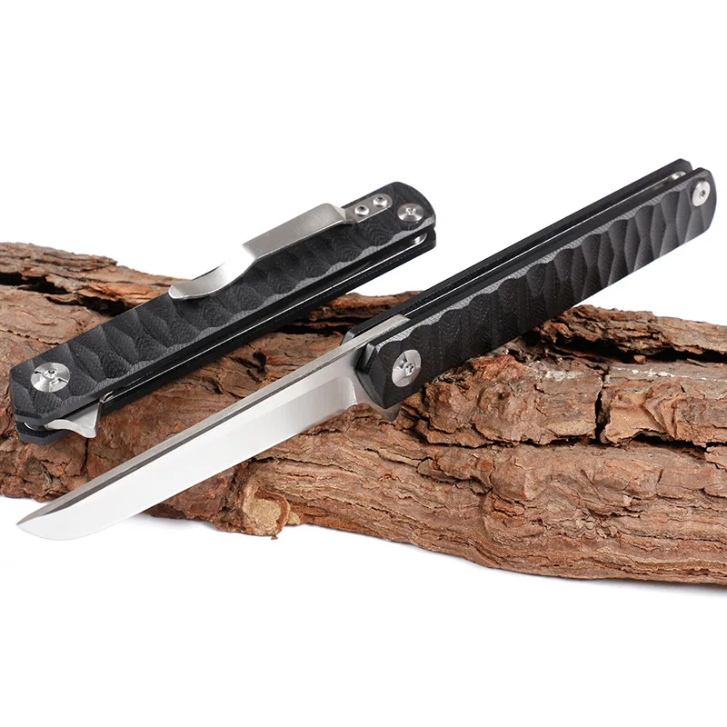 D2 folding Pocket Knife flipper knives tactical hunting survival outdoor tool EDC Ball Bearing Fast Open knife | Инструменты