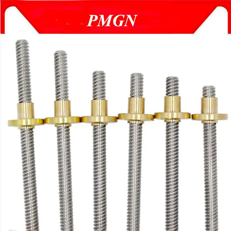 

304 stainless steel T10 screw length 1000mm lead 2 3 4 8 10 12 trapezoidal spindle screw and nut