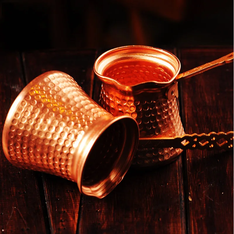 Турецкий медный кофейник большая Арабская греческая варочная панель кофеварка