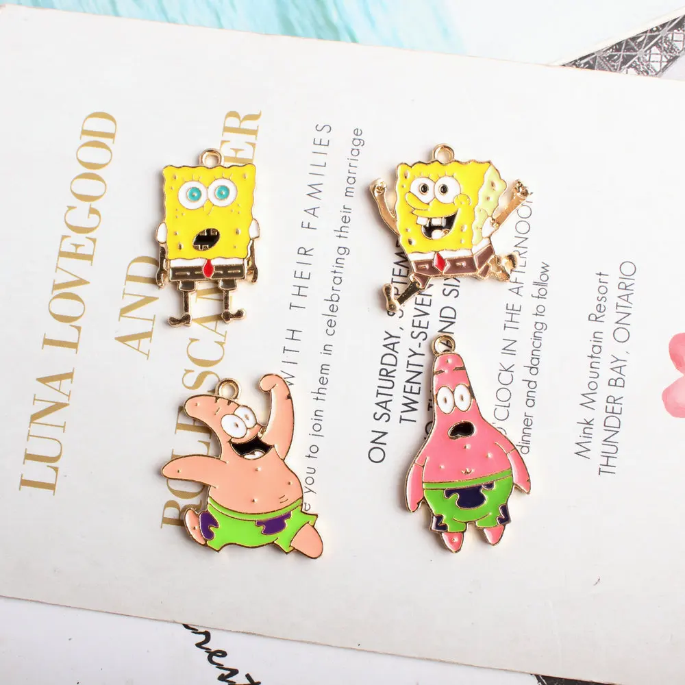 

10pcs/lot Dripping Alloy Cartoon Character Ocean Pie Star Jewelry Pendant DIY Necklace Bracelet Material Enamel Pendant