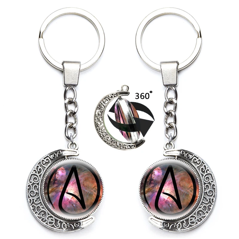 Брелок с символом атеиста поворотный брелок без религии модные брелки Луной