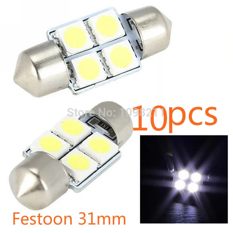 5X31 мм 4SMD 5050 гирлянда светодиодная 3022 DE3175 Автомобильная купольная карта
