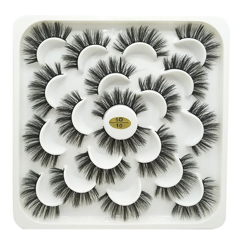 5DN-10 Mink eyelashes 3d mink hair eyelashes10 pairs long makeup 3d faux nature fake lashes extension false eyelashes Wholesale(10P - Цвет: 5DN-10