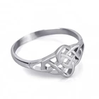 Женское антикварное кольцо обещания с сердцем из нержавеющей стали с ирландскими узлами для женщин, Аутентичные ювелирные изделия из ирландской кельтики