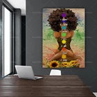 Плакат для йоги, настенное искусство для йоги, волшебные художественные принты черной девушки, плакат с чакрами для йоги, декор для йоги в студии, черная гордость