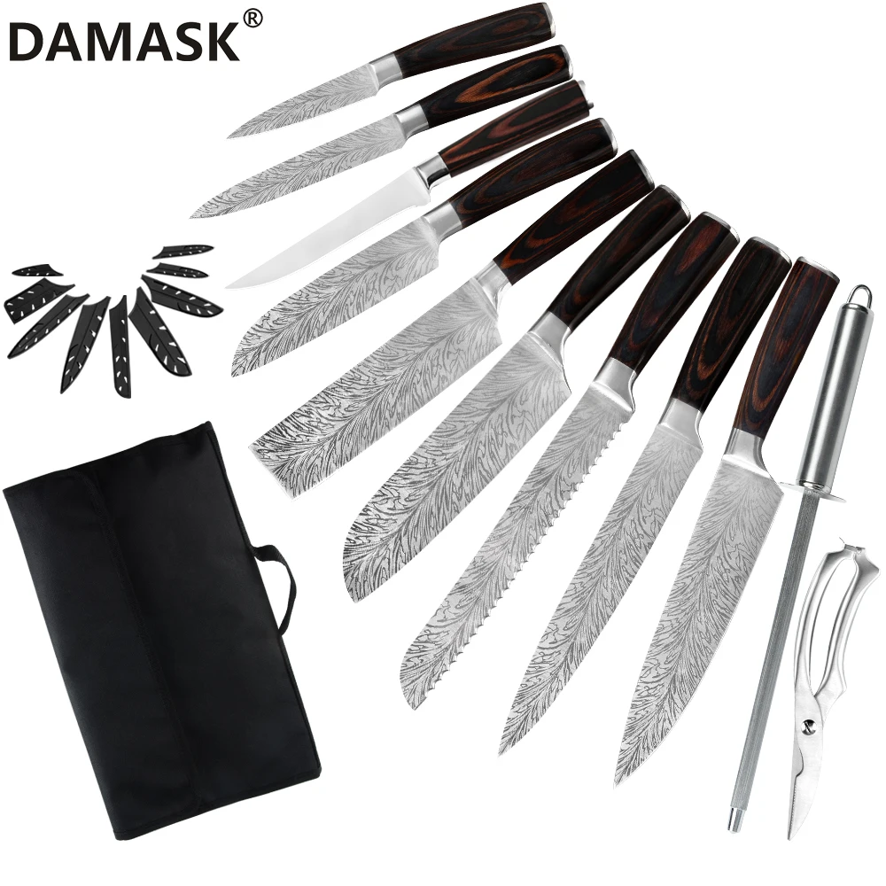 Набор ножей из нержавеющей стали универсальные лезвия для повара хлеба сантоку